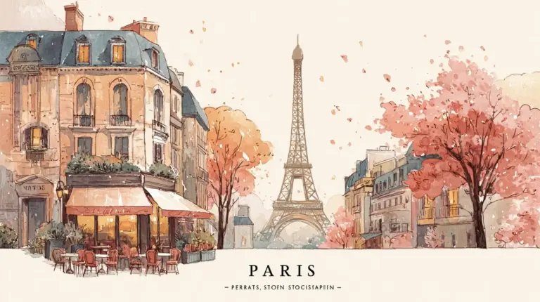 Asktony Ai A Warm Paris Travel Illustration In Hand Painted W 603ab992 C17a 431c Adb0 2543fe82e013 1